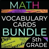 5th Grade Math Vocabulary Word Wall Cards Printable for th