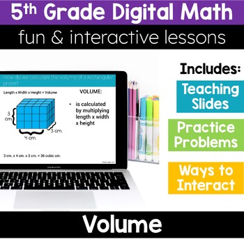Preview of 5th Grade Math Volume 5.MD.3 5.MD.4 5.MD.5 Digital Math Activities