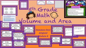 Preview of 5th Grade Math Volume and Area   Module 5 PDF AND PPT
