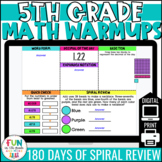 5th Grade Math Morning Work | Math Warm Ups | Digital & Print