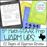 5th Grade Math Warm Ups - STAAR Review & Prep