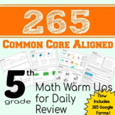5th Grade Math Warm Ups or Daily Review - Google Forms PDF
