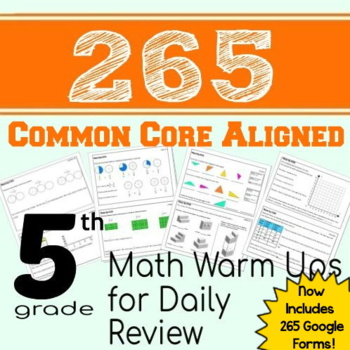 Preview of 5th Grade Math Warm Ups or Daily Review - Google Forms PDFs & Word Versions