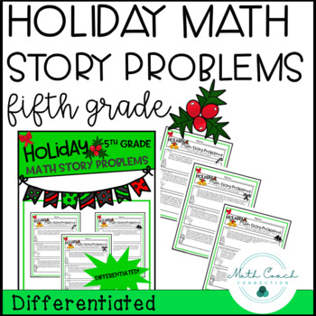 Preview of 5th Grade Math Winter Holiday Story Problems | Fifth Grade Winter Math Decimals