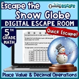 Winter Escape Room Place Value & Decimals Digital 5th Grad