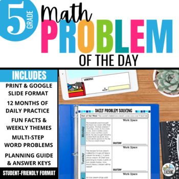 Preview of 5th Grade Math Word Problem of the Day | Yearlong Math Problem Solving Bundle