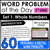 5th Grade Math Word Problems | Word Problem of the Day {Set 1}