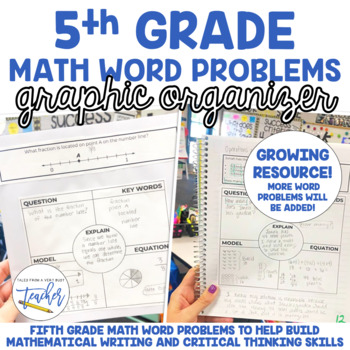 Preview of 5th Grade Math Word Problems Graphic Organizer (Growing Resource)
