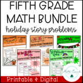 5th Grade Math Word Problems Holiday BUNDLE | Fifth Grade 