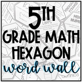 5th Grade Math Word Wall Hexagons