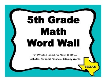 5th Grade Math TEKS Word Wall — Catnip's Word Walls