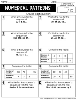5th grade math worksheets by to the square inch kate bing coners