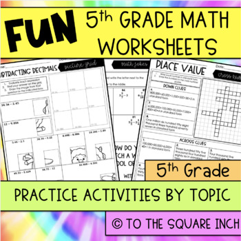 Preview of 5th Grade Math Worksheets | Fun Independent Work and Printouts