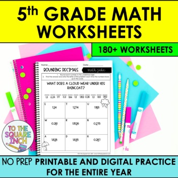 Preview of 5th Grade Math Worksheets | Full Year 5th Grade Math Printouts