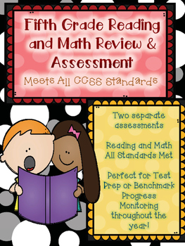 Preview of 5th Grade Math and Reading Assessments - ALL CCSS Standards DIGITAL AND PRINT