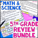 5th Grade Math Review & Science Review Flip Books - Test Prep BUNDLE