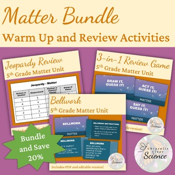 Preview of 5th Grade Matter Bundle - Warm Up and Review Activities
