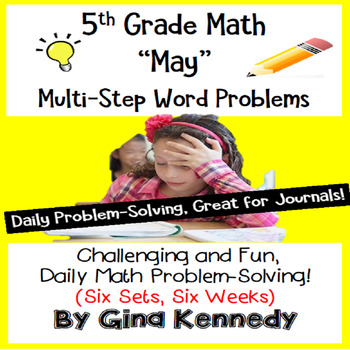 Preview of 5th Grade May Math Word Problems (All Multi-Step!) Great Daily Math!