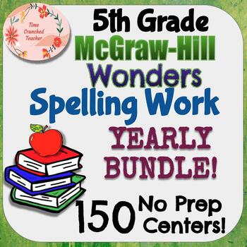 Preview of 5th Grade McGraw-Hill Wonders  SPELLING WORD WORK BUNDLE!!