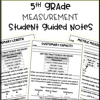 Preview of 5th Grade Measurement Conversion Student Guided Notes