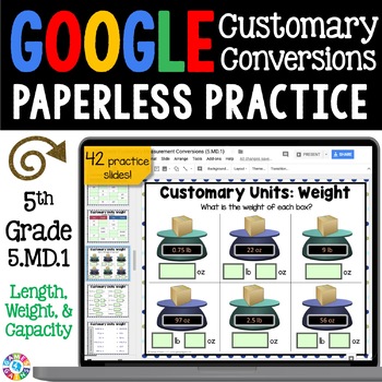 Preview of Convert Customary Units Measurement Conversions Worksheet Activities 5th Grade 