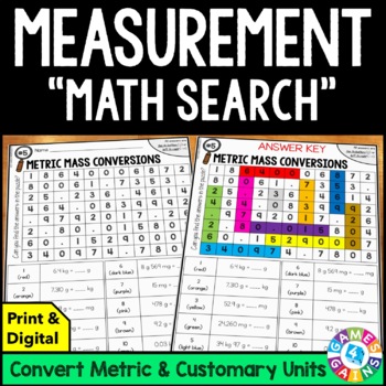 Preview of Convert Metric Customary Measurement Conversions Worksheet Activities 5th Grade