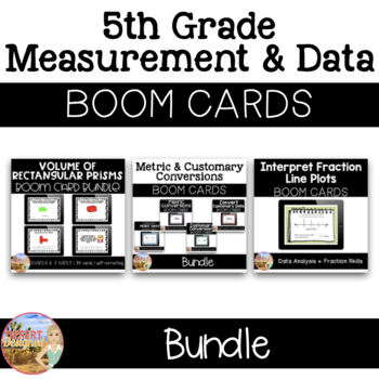 Preview of 5th Grade Measurement & Data - Boom Cards Bundle | Distance Learning