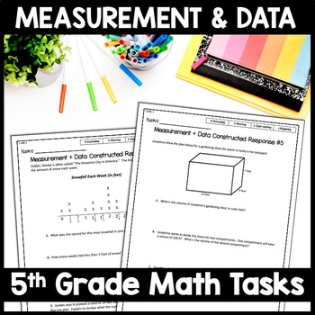 Preview of Constructed Response Practice Math Performance Tasks 5th Grade Measurement Quiz