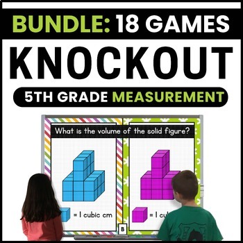 Preview of 5th Grade Measurement Games Bundle - Conversions - Volume - Line Plots