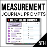 5th Grade Measurement Math Journal - 5th Grade Math Prompt