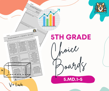 Preview of 5th Grade Measurement and Data Choice Boards 5.MD.1-5