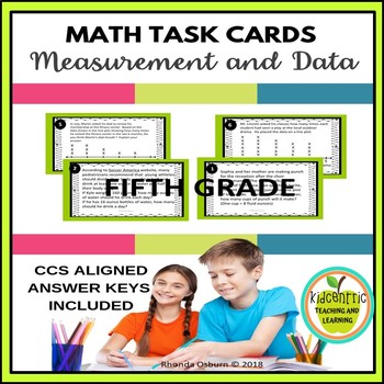 Preview of 5th Grade Math Task Cards - Measurement and Data