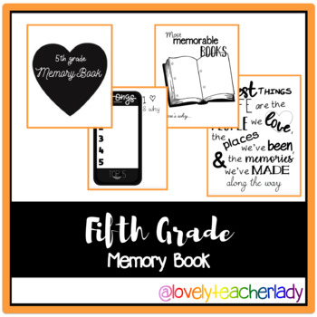 Preview of 5th Grade Memory - End of the Year DIGITAL COPY/ EDITABLE