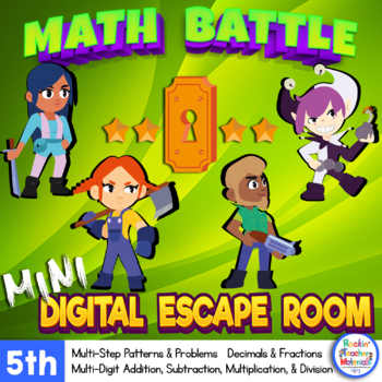 Preview of 5th Grade Mini Digital Escape Room - 4 operations with Decimals & Fractions