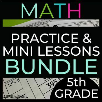 Preview of 5th Grade Mini Lesson Plans & Practice Activities Printable for the ENTIRE YEAR