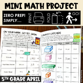 5th Grade Mini Math Project Math Test Prep Earth Day Measu