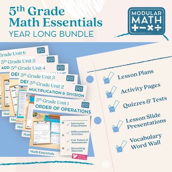 Preview of 5th Grade Modular Math Essentials Bundle