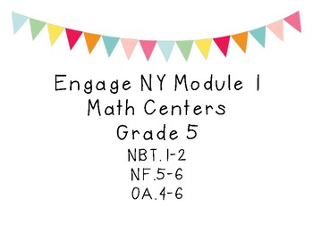 Preview of 5th Grade Module 1 Centers