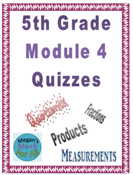 Preview of 5th Grade Module 4 Quizzes for Topics A to H - Editable