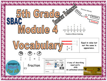 Preview of 5th Grade Module 4 Vocabulary Cards - Engage NY Math - SBAC - Editable