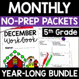 5th Grade Monthly Review Packets | Math Review, Reading Re