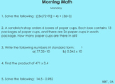 5th Grade Morning Math Review- ActiveInspire *Freebie*