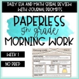 5th Grade Morning Work  - ELA and MATH Spiral Review - Wit