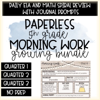 Preview of 5th Grade Morning Work - GROWING BUNDLE - Q1-Q3 now AVAILABLE!