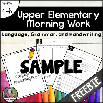 Preview of Upper Elementary Morning Work, Language, Grammar, and Handwriting {SAMPLE}