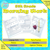 5th Grade Morning Work Math & ELA Spiral Review - Distance