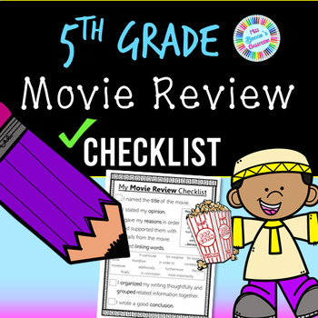Preview of 5th Grade Movie Review Writing Checklist (standards-aligned) - PDF and digital!!