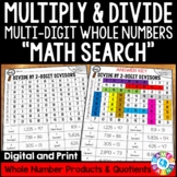 Multi Digit Multiplication & Long Division Practice Color 