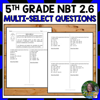 Preview of Quotients of Whole Numbers Test Prep (NBT 2.6)