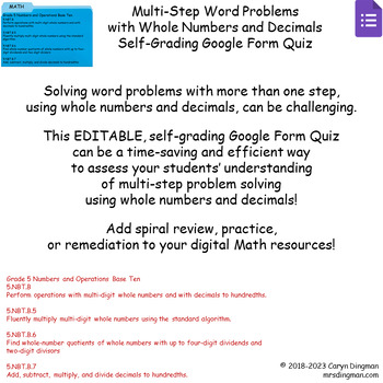 decimal word problems 5th grade teaching resources tpt